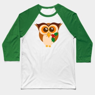 Christmas Owl Baseball T-Shirt